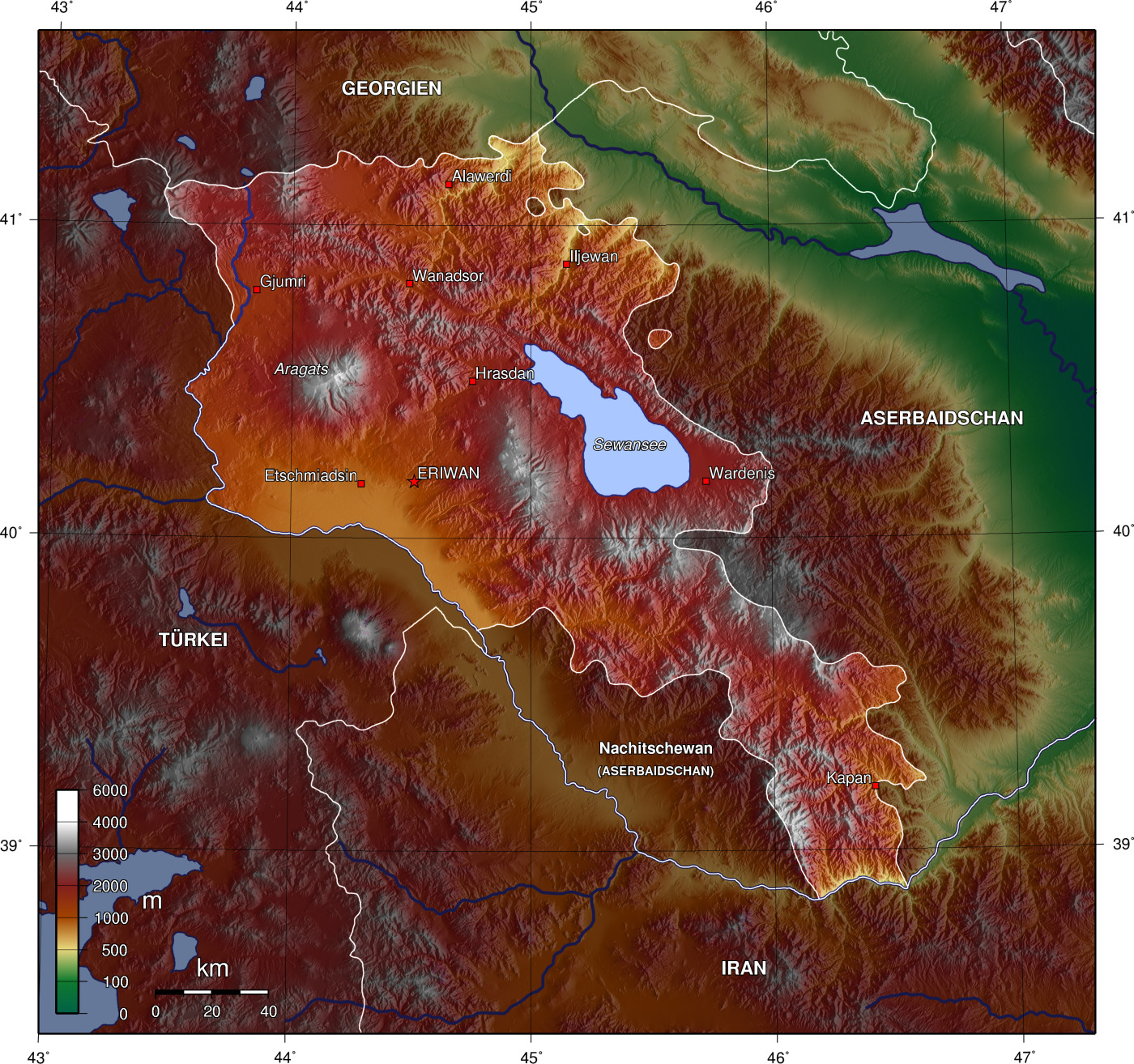 Topografi pegunungan dan vulkanik Armenia