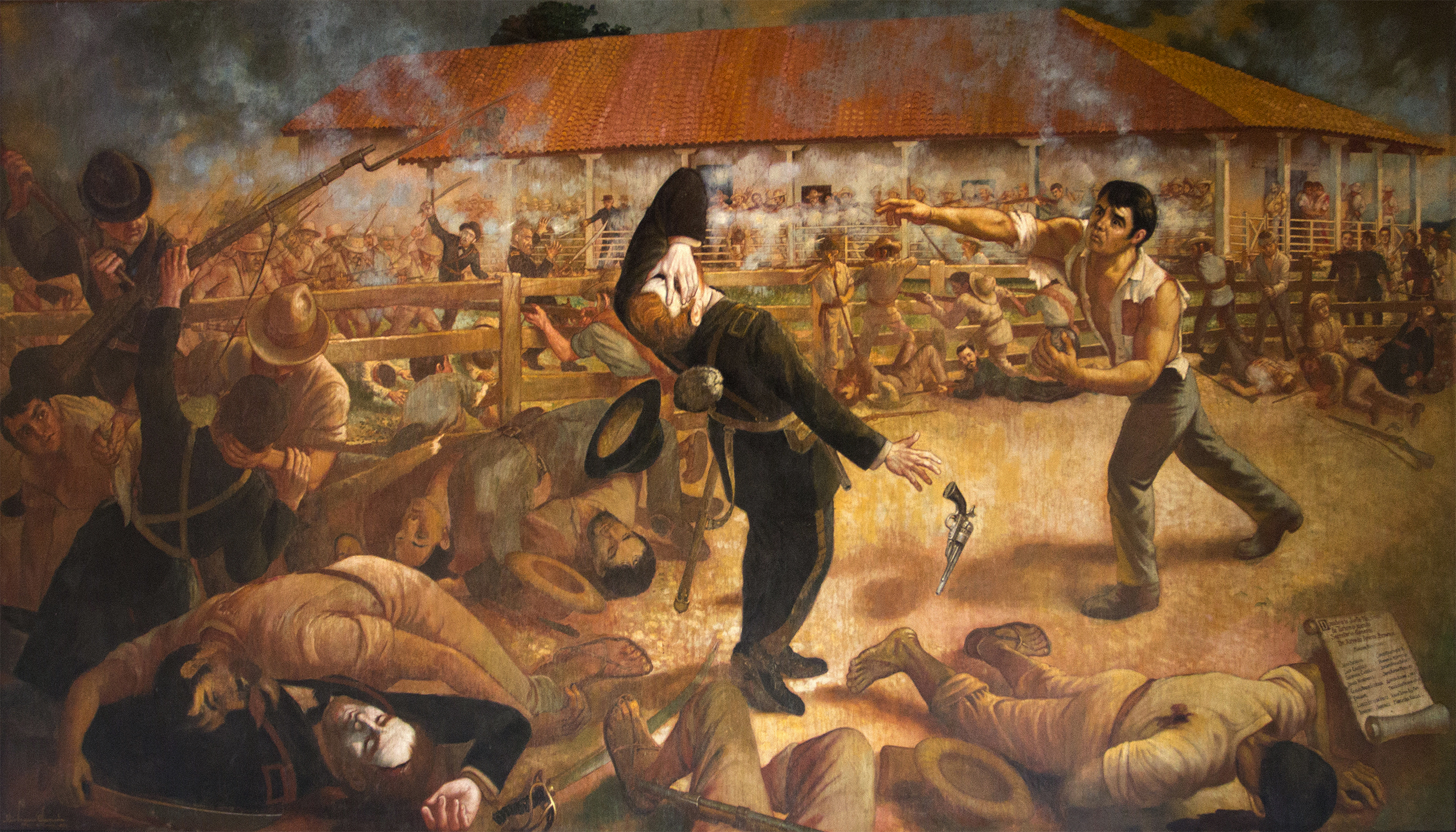 Lukisan Pertempuran San Jacinto (1856) selama Perang Filibuster, yang mengusir William Walker.