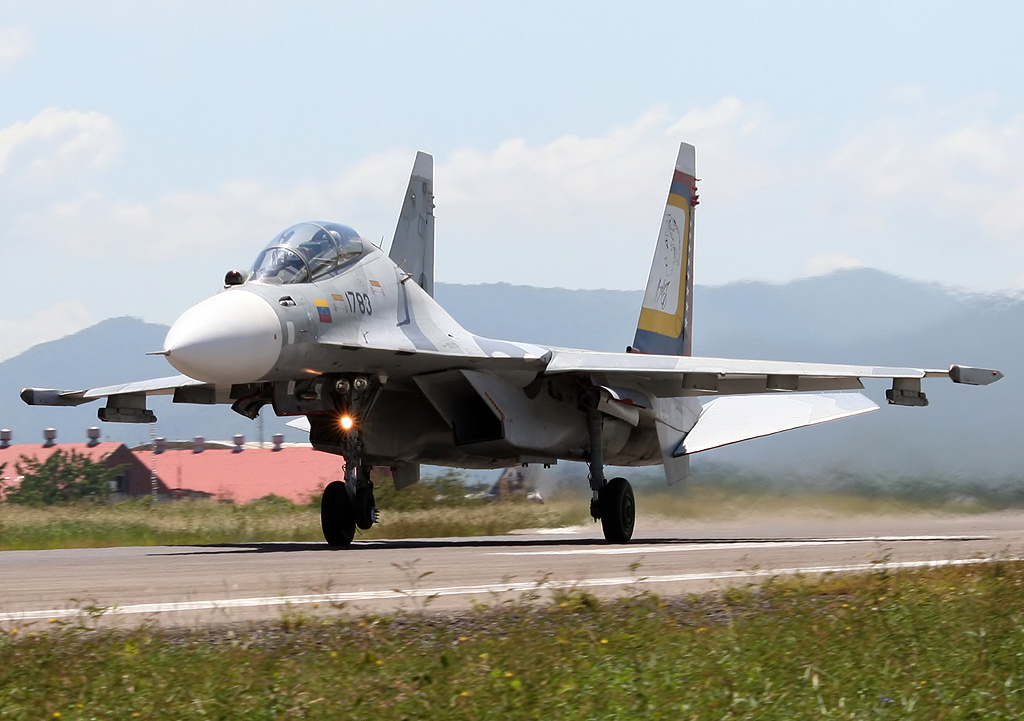 Sebuah Sukhoi Su-30MKV dari Angkatan Udara Venezuela