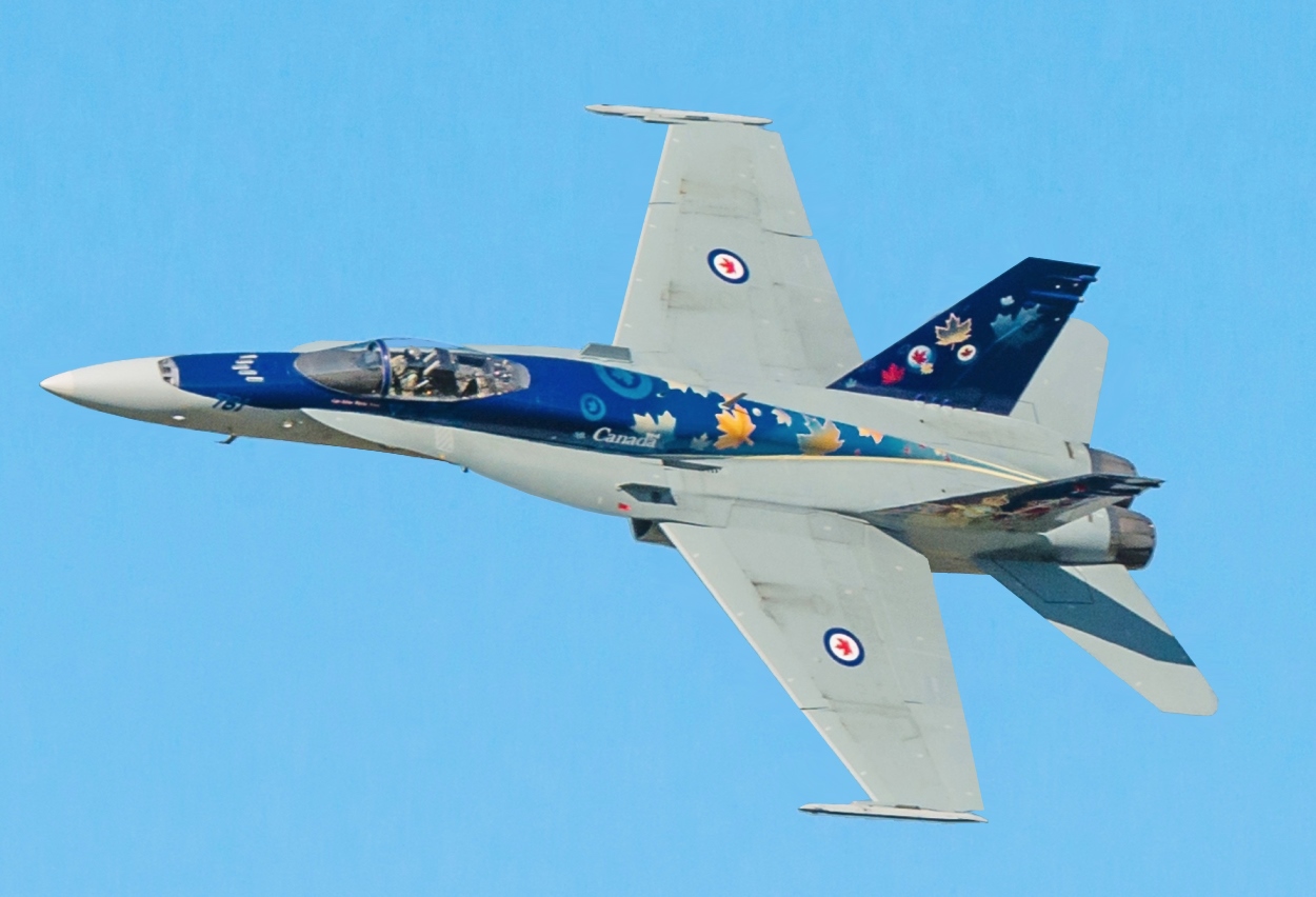 2014年のCF-18デモンストレーションチームが使用した「特別塗装」のカナダのマクドネル・ダグラス CF-18 ホーネット。