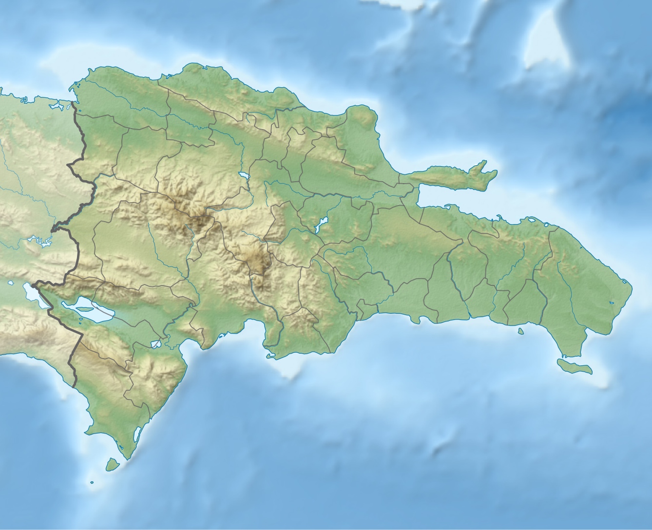 Bản đồ địa hình Cộng hòa Dominica