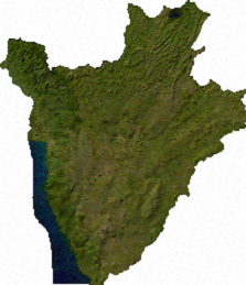 Satellite image of Burundi.
