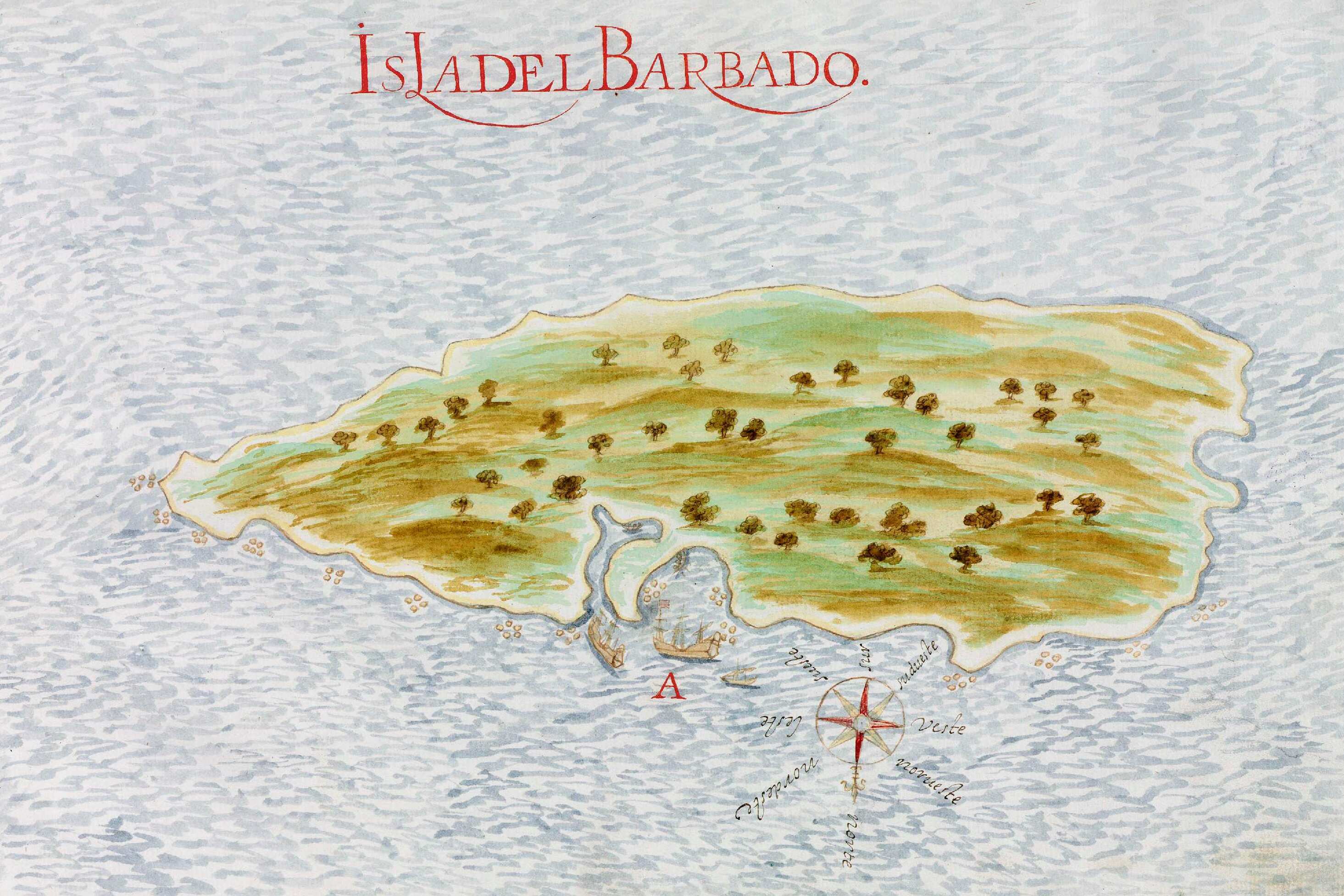 Peta Spanyol pulau Barbados (1632)