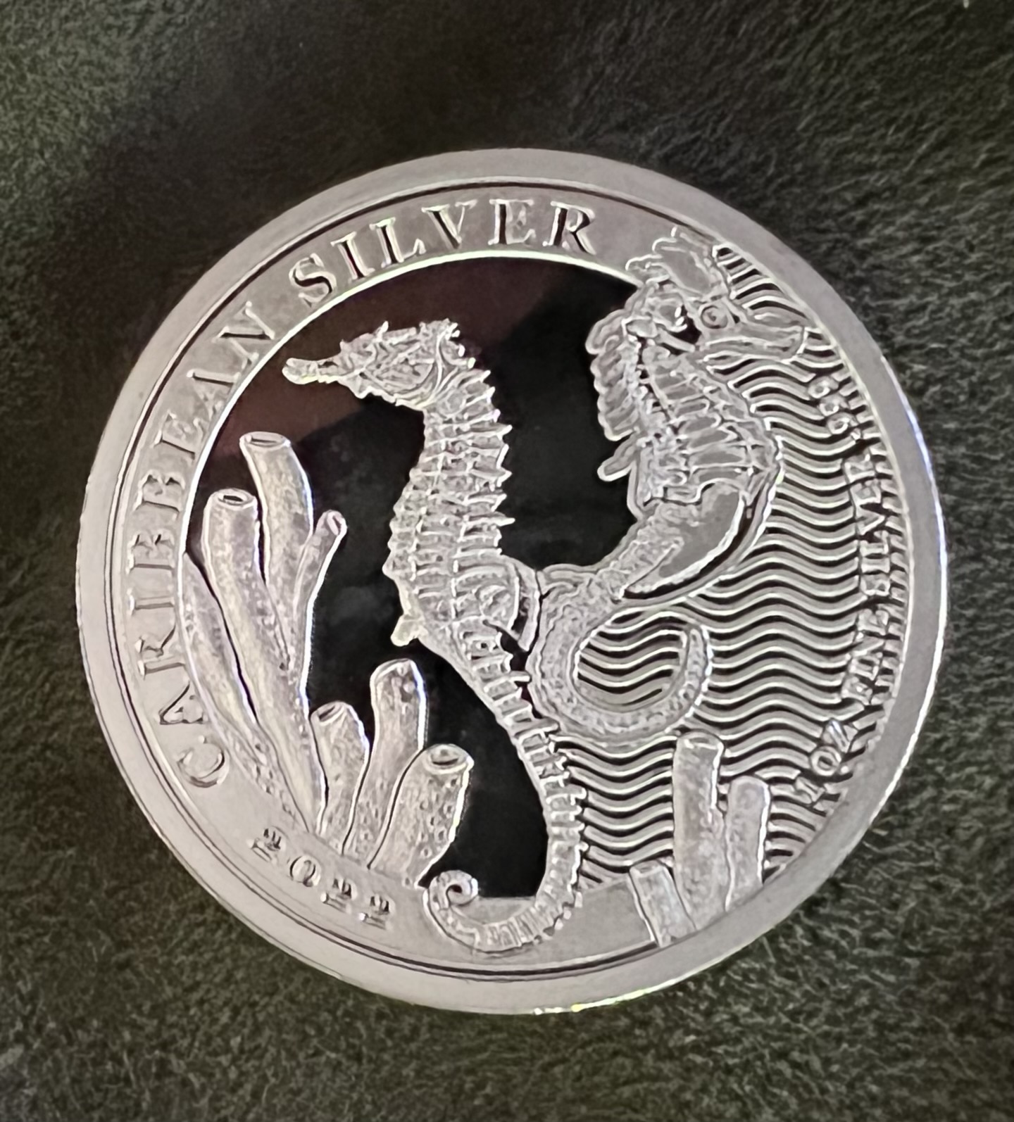 1 oz Silver Caribbean Seahorse - Koin berdaulat yang didukung oleh pemerintah Barbados