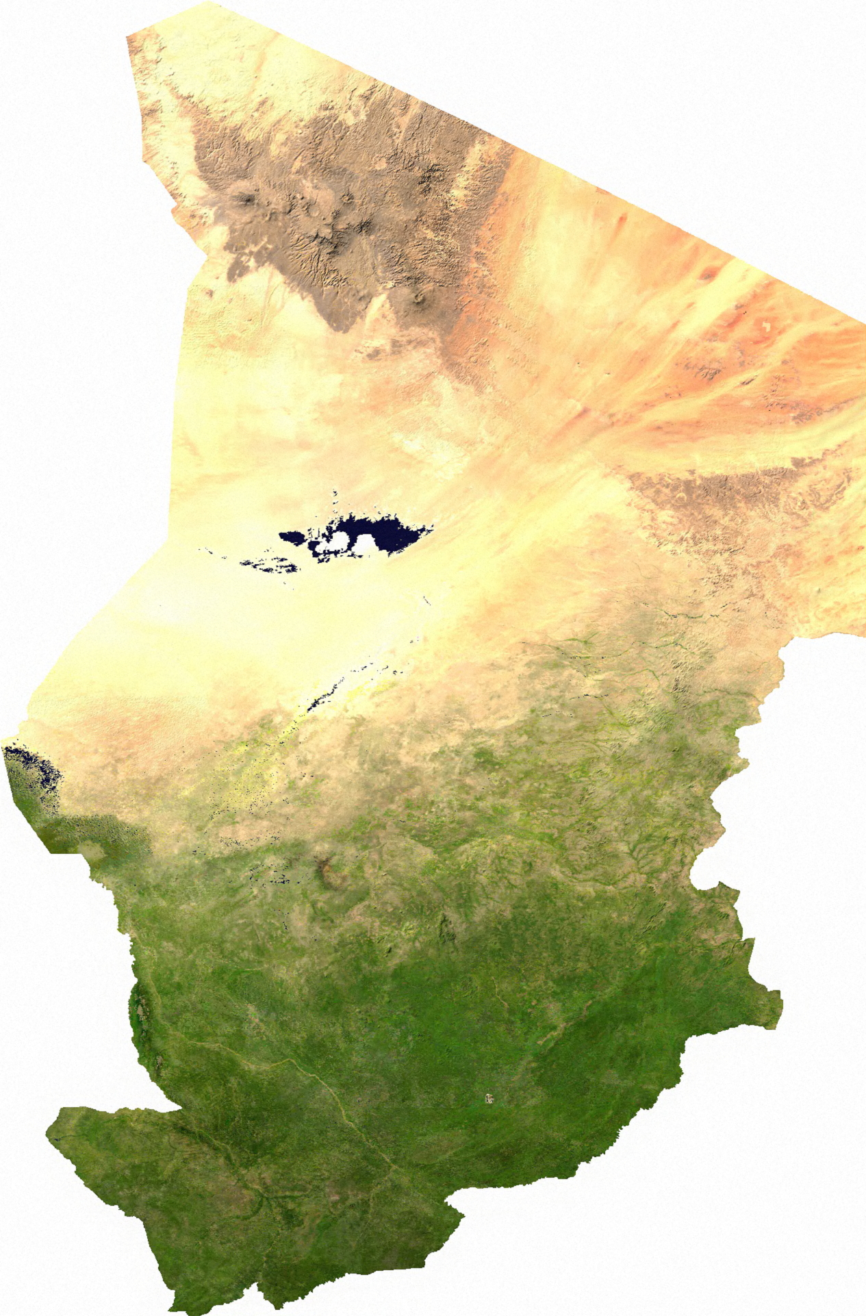 Chad terbagi menjadi tiga zona yang berbeda, sabana Sudan di selatan, Sahara di utara, dan sabuk Sahel di tengah.