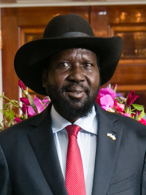 Salva Kiir Mayardit, presiden pertama Sudan Selatan. Topi Stetson yang menjadi ciri khasnya adalah hadiah daripada Presiden Amerika Syarikat George W. Bush.