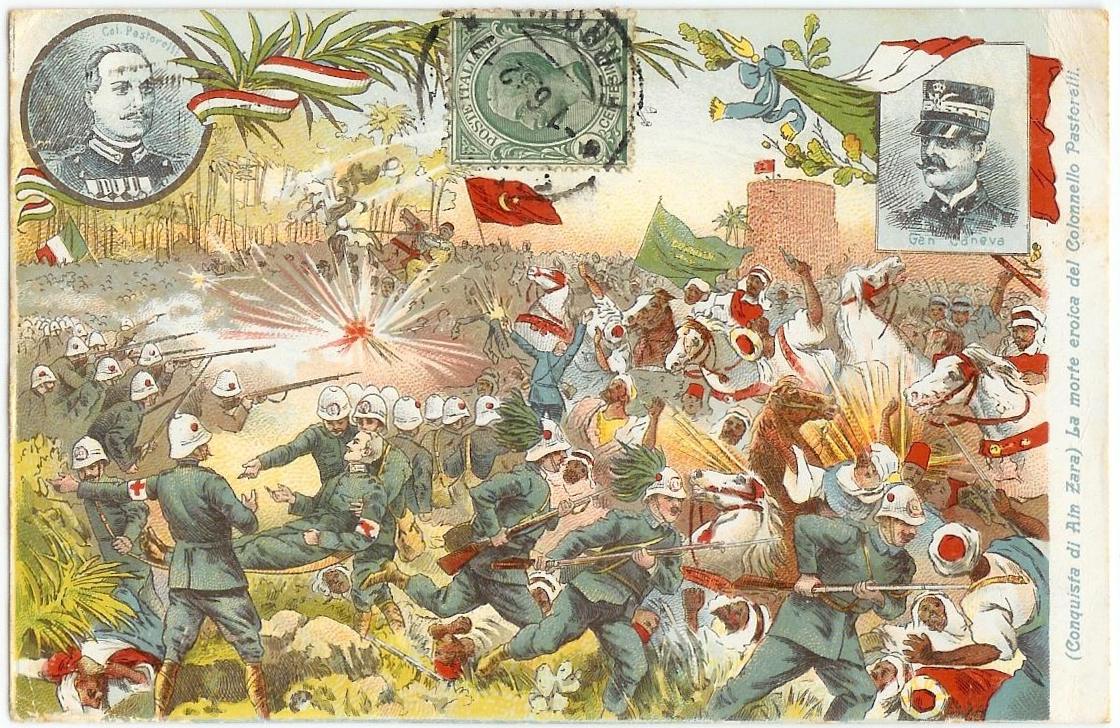 Poskad propaganda Itali yang menggambarkan Serangan Itali ke atas Libya pada tahun 1911