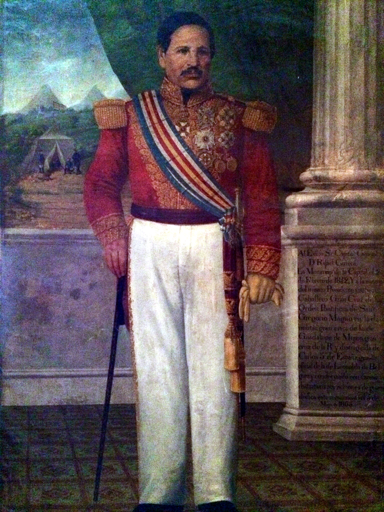 Thống tướng Rafael Carrera sau khi được bổ nhiệm làm tổng thống trọn đời vào năm 1854.