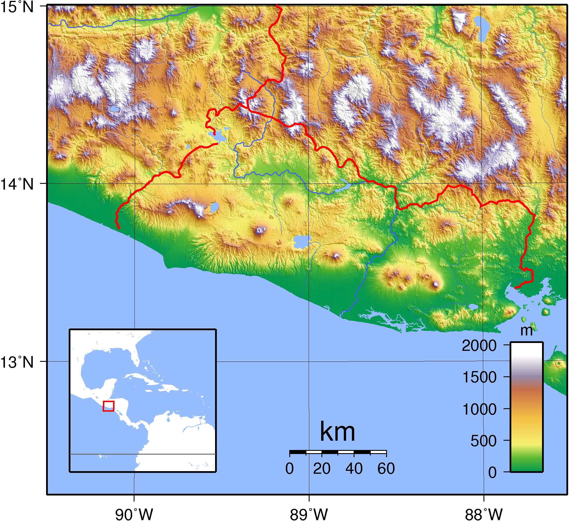 Địa hình El Salvador.