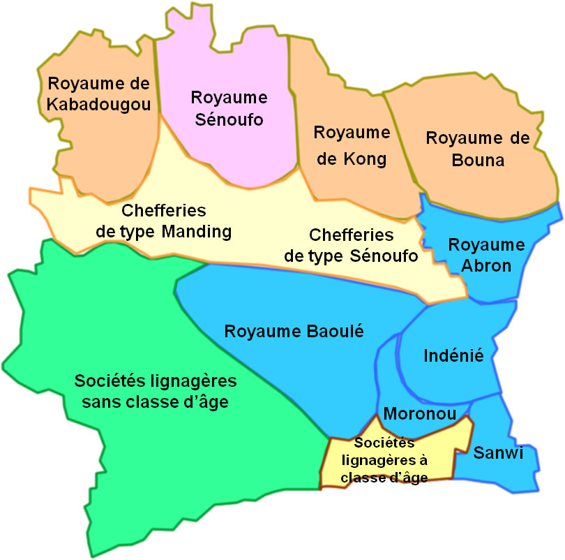 Kerajaan-kerajaan pra-Eropah di Côte d'Ivoire.
