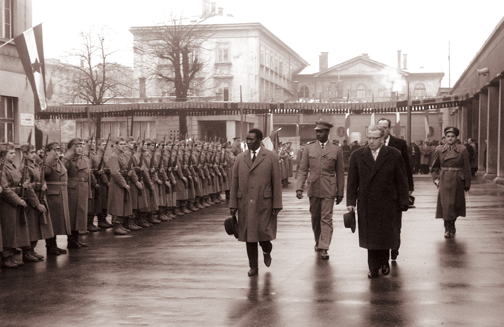 President Ahmed Sékou Touré visiting Ljubljana, Yugoslavia, in 1961. His regime initially sought support from Communist states after a break with France.