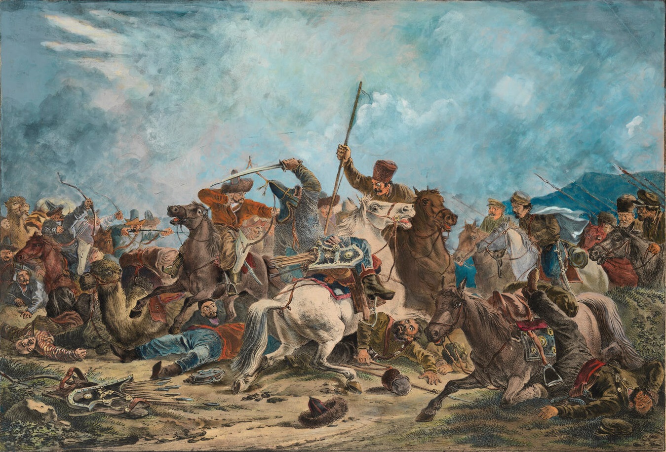 Người Cossack Ural giao chiến với người Kazakh. Người Nga dùng từ 
