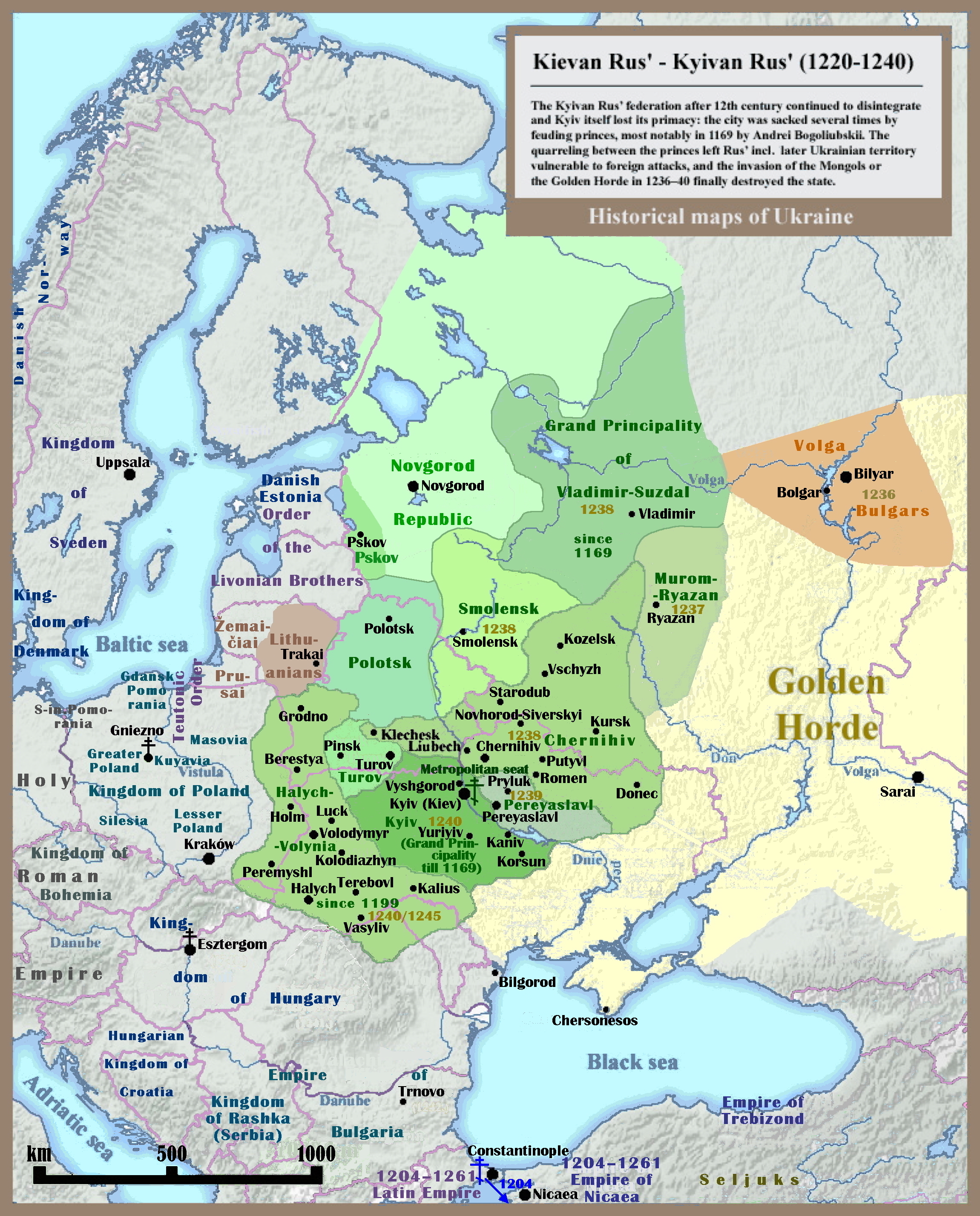 Prinsipaliti-prinsipaliti di Eropah Timur sebelum pencerobohan Mongol dan Lithuania