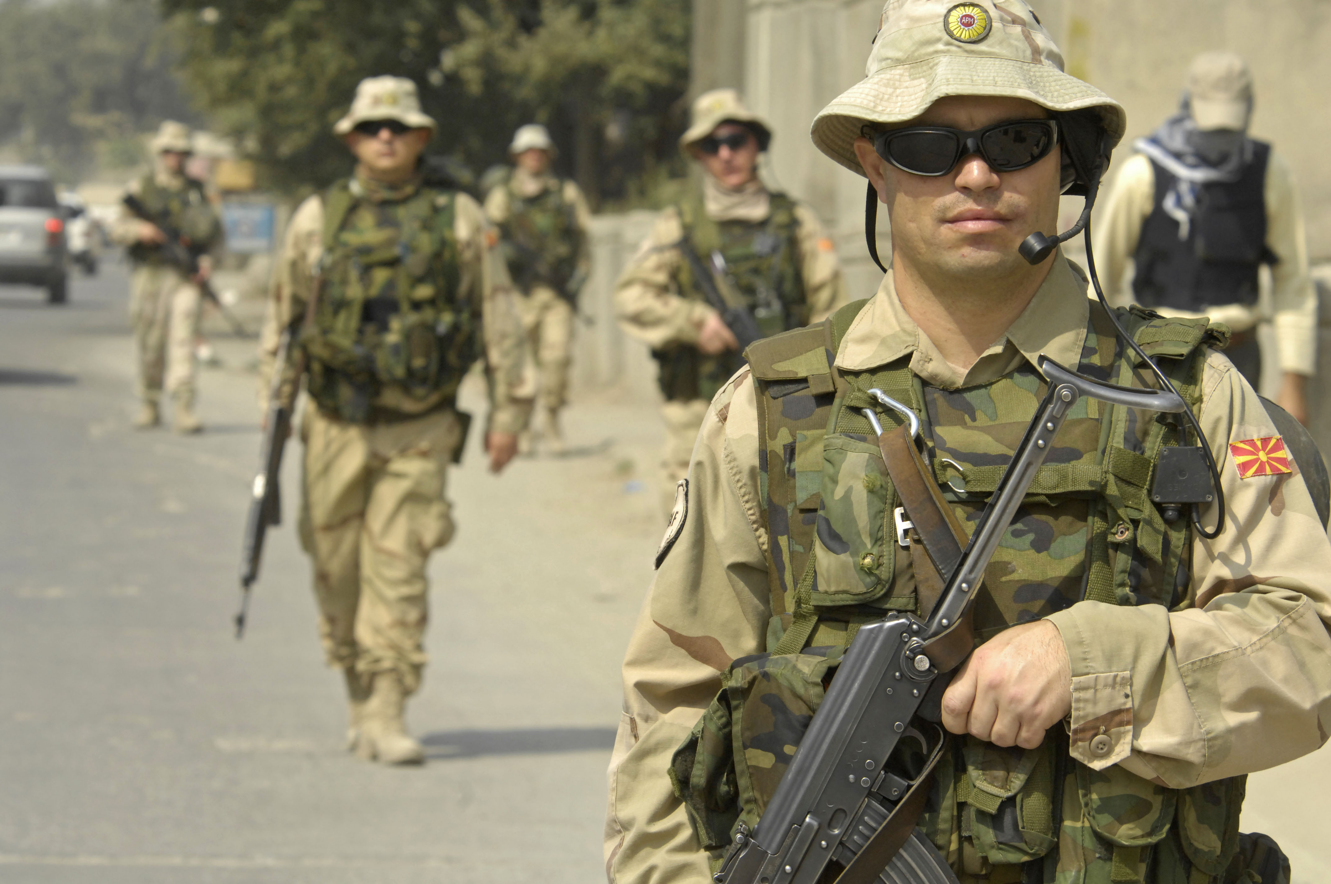 Binh sĩ Macedonia thuộc Trung đoàn Đặc nhiệm ở Kabul, Afghanistan.