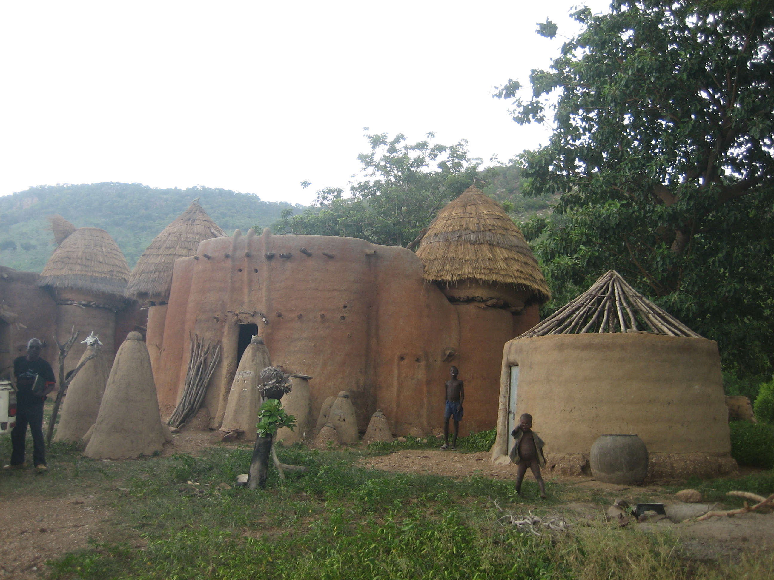 Traditional Taberma (Batammariba) houses in Koutammakou, a UNESCO World Heritage site, known for their unique mud tower architecture.