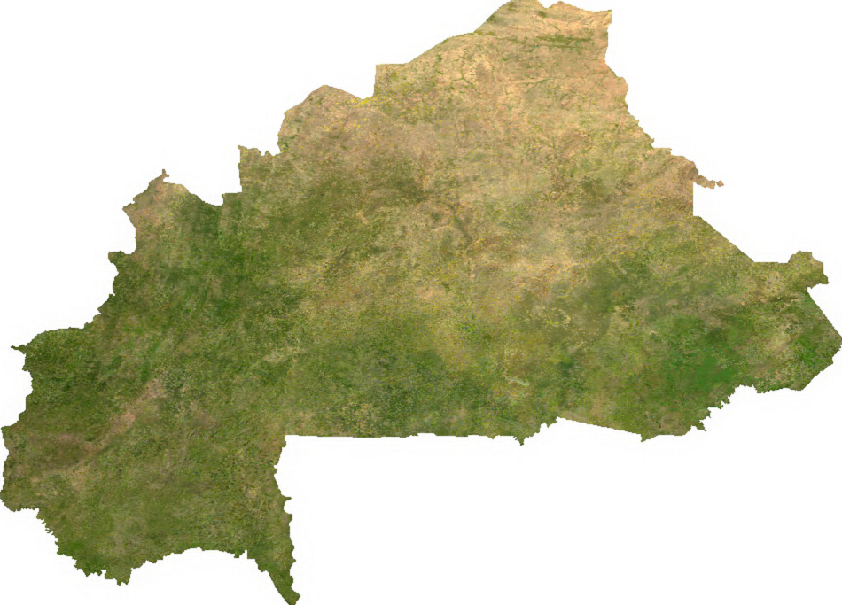 Satellite image of Burkina Faso