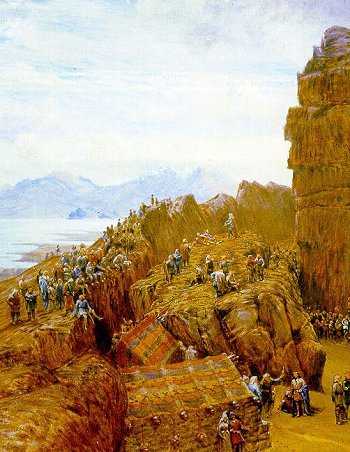 A 19th-century painting depicting a session of the Althing at Þingvellir.
