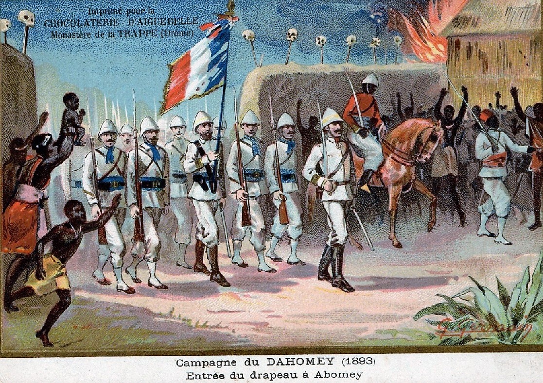 A French depiction of the conquest of Dahomey in 1893, marking the beginning of oppressive colonial rule.