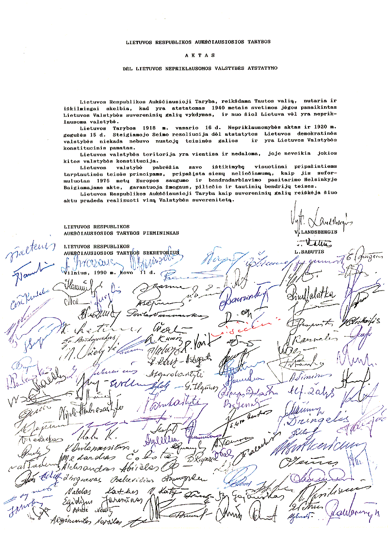 Akta Pemulihan Semula Negara Lithuania 1990-03-11.