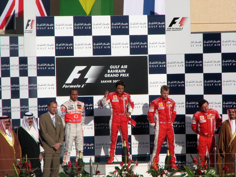 Upacara podium di Grand Prix Bahrain 2007