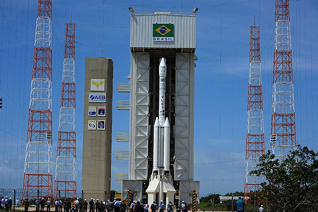 マラニョン州アルカンタラにあるブラジル宇宙機関のアルカンタラ射場に設置されたVLS-1。