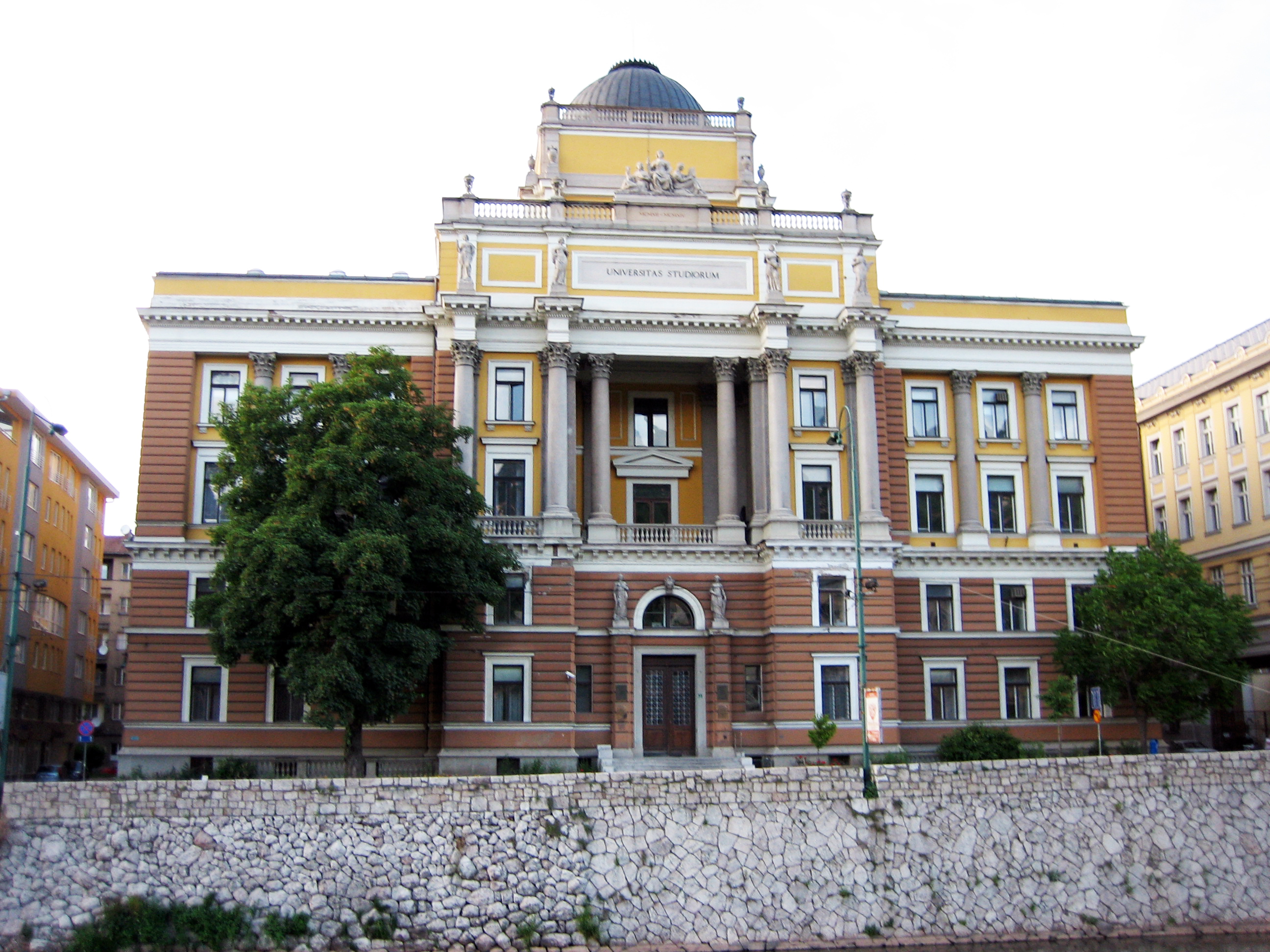 The University of Sarajevo's Faculty of Law building, a key institution of higher education.