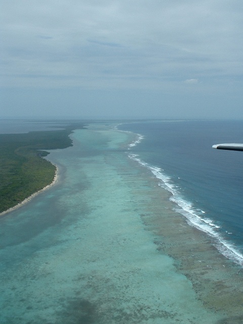 Rạn san hô Belize; nhìn từ trên không về phía bắc