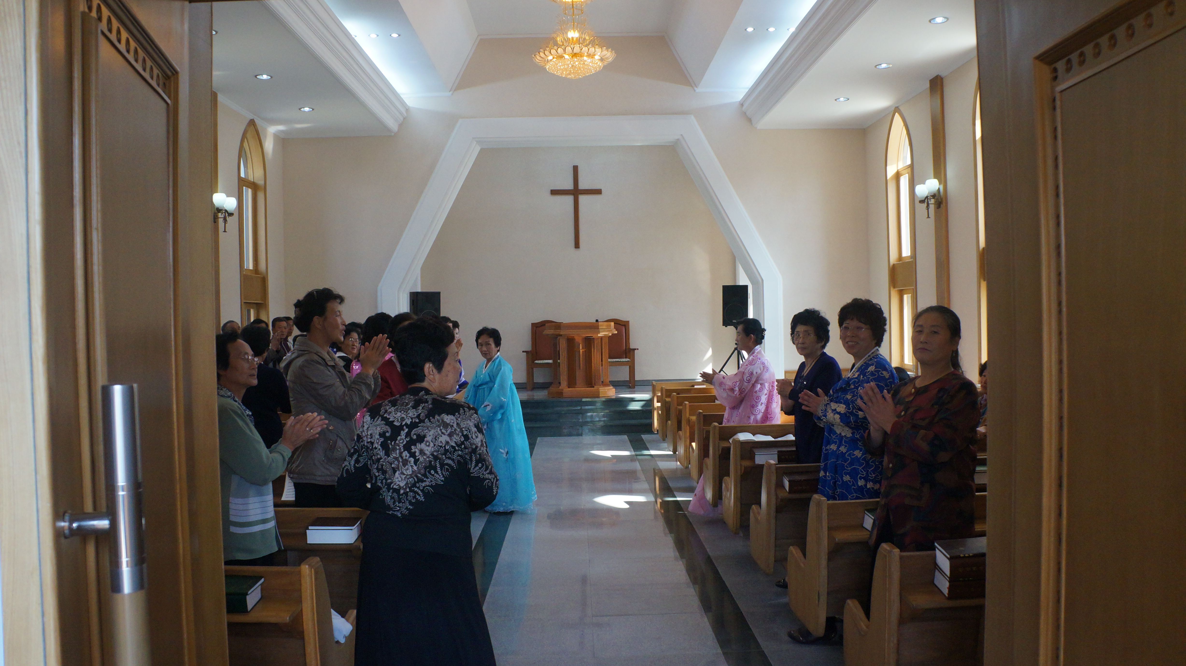 Gereja Chilgol di Pyongyang, tempat Kang Pan-sok-ibu dari mendiang pemimpin tertinggi Kim Il-sung-bertugas sebagai diaken Presbiterian