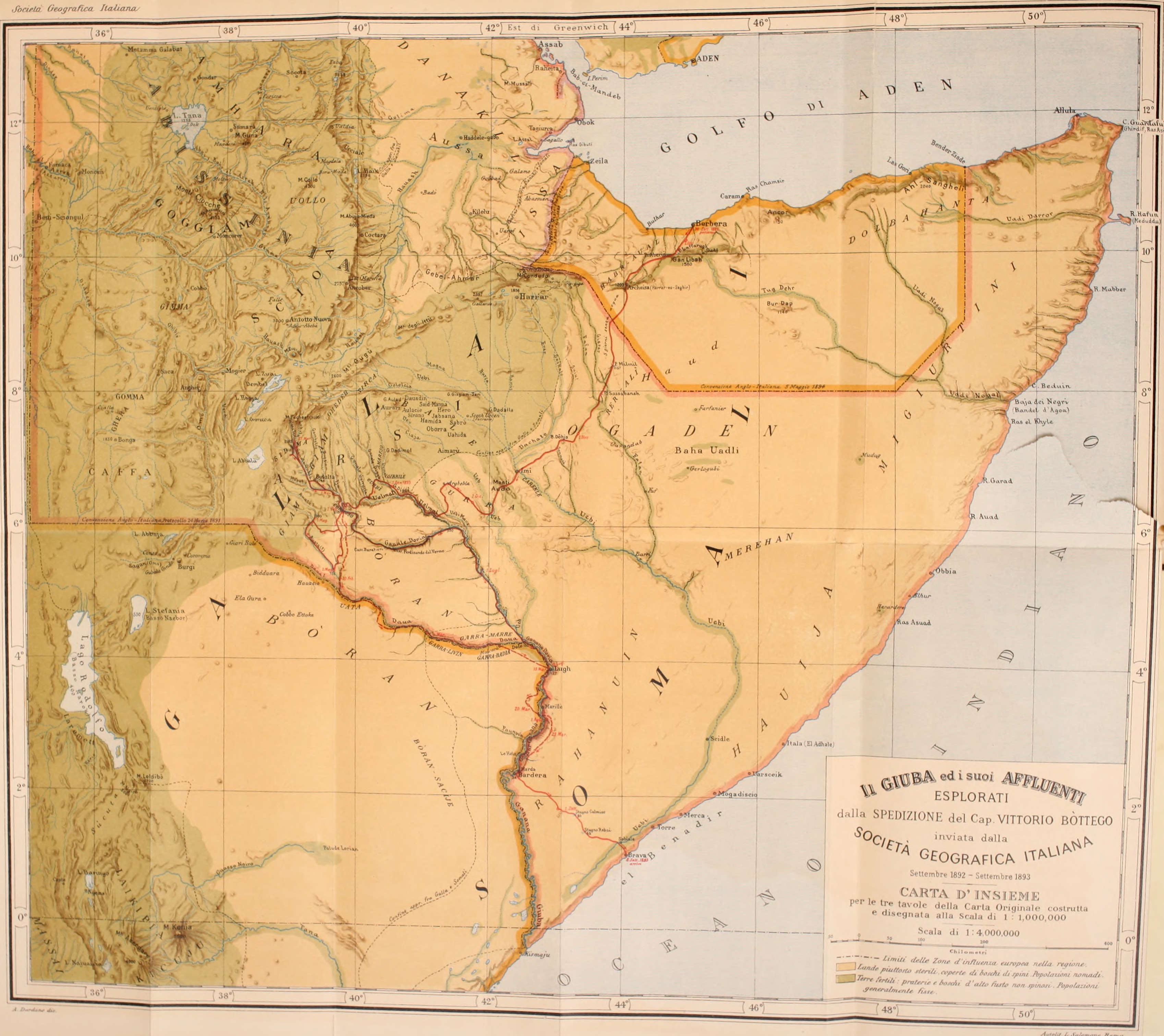Bản đồ Somaliland vào thế kỷ 19.