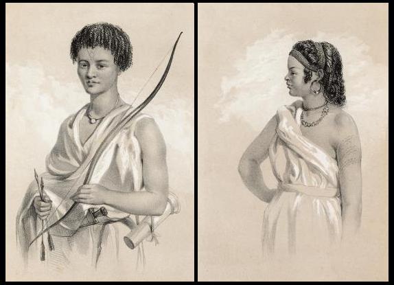 Người đàn ông và phụ nữ Issa trong trang phục truyền thống (1844). Thị tộc Issa là một phân nhánh của Dir, có sự hiện diện đáng kể ở huyện Zeila.