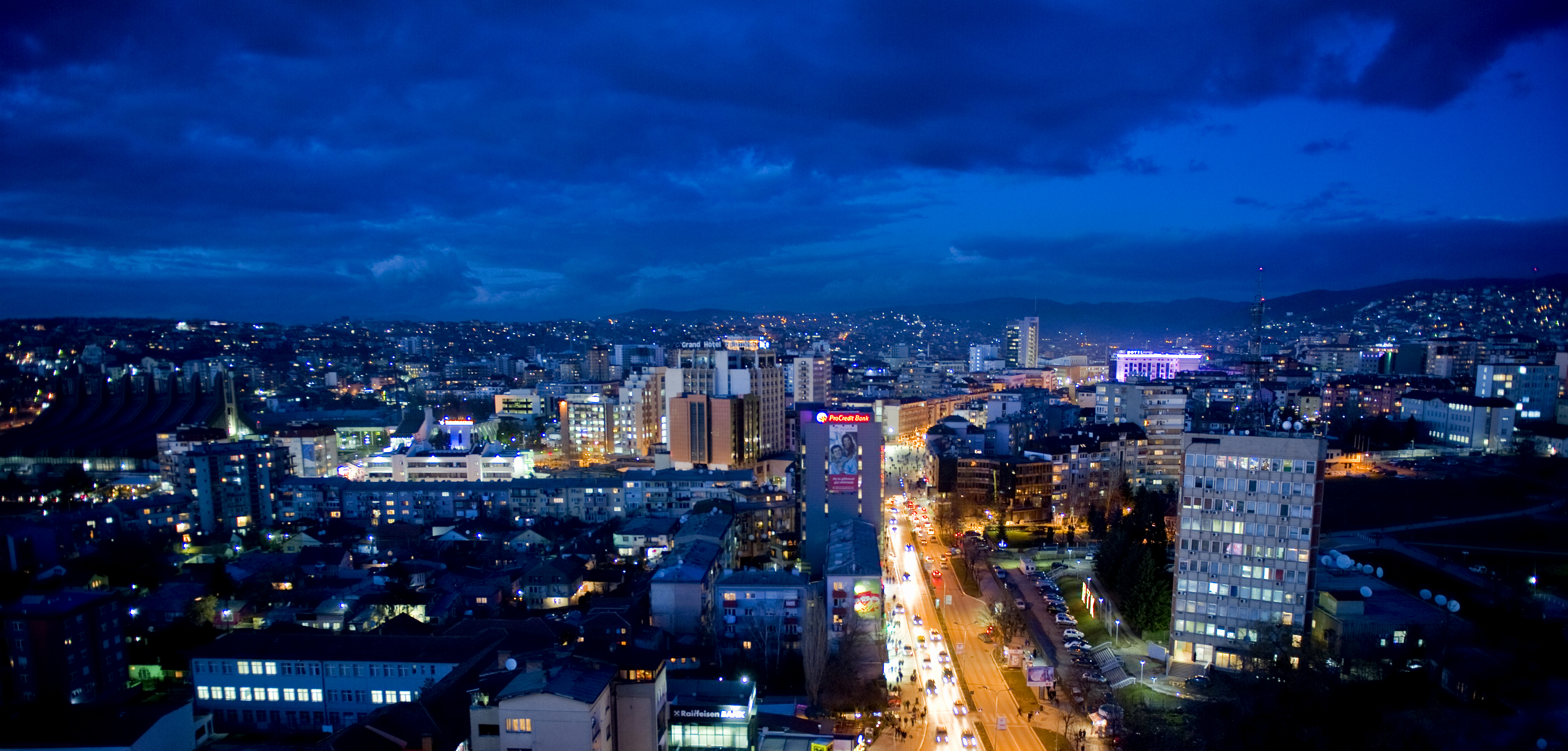 Pemandangan Pristina, perbandaran terbesar di Kosovo.