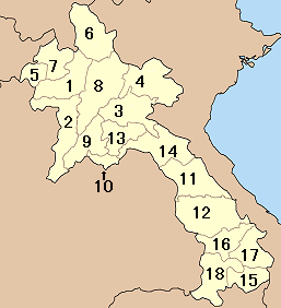 Peta wilayah-wilayah Laos
