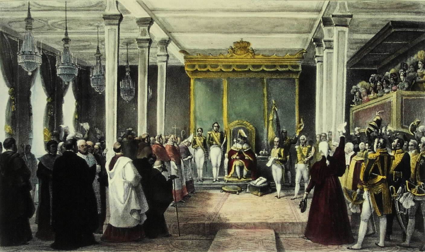 1818年2月6日、リオデジャネイロにおけるポルトガル・ブラジル及びアルガルヴェ連合王国国王ジョアン6世の即位式。