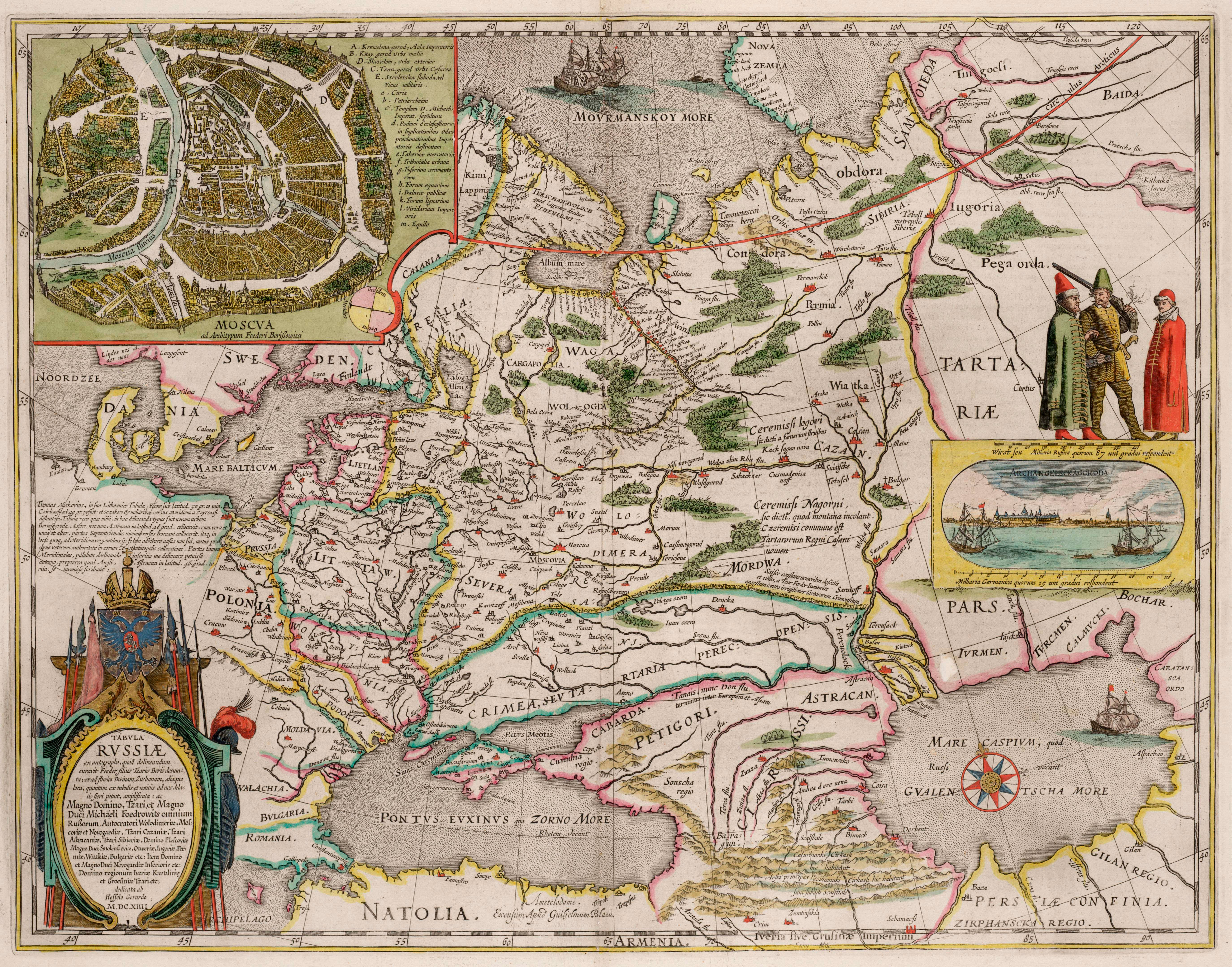 Peta Rusia karya Feodor Godunov, sebagaimana diterbitkan oleh Hessel Gerritsz pada tahun 1614