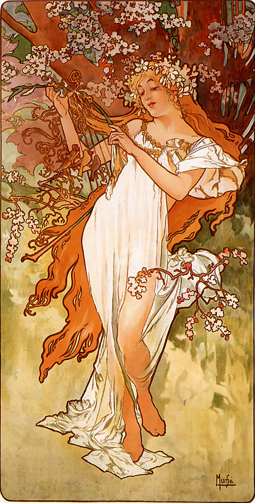 Musim Semi (1896) oleh Alphonse Mucha.