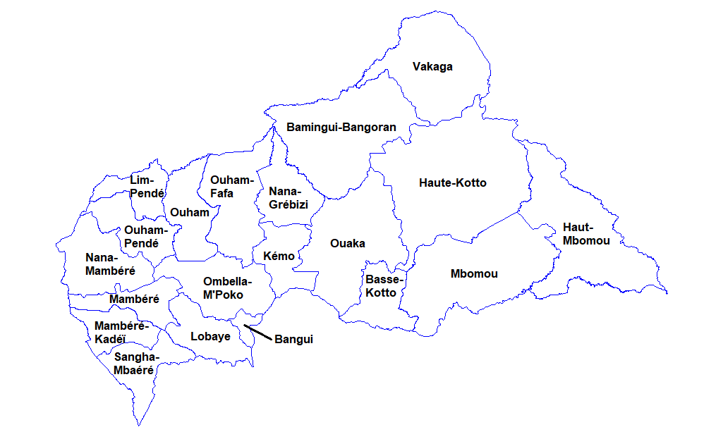 Wilayah-wilayah di Republik Afrika Tengah