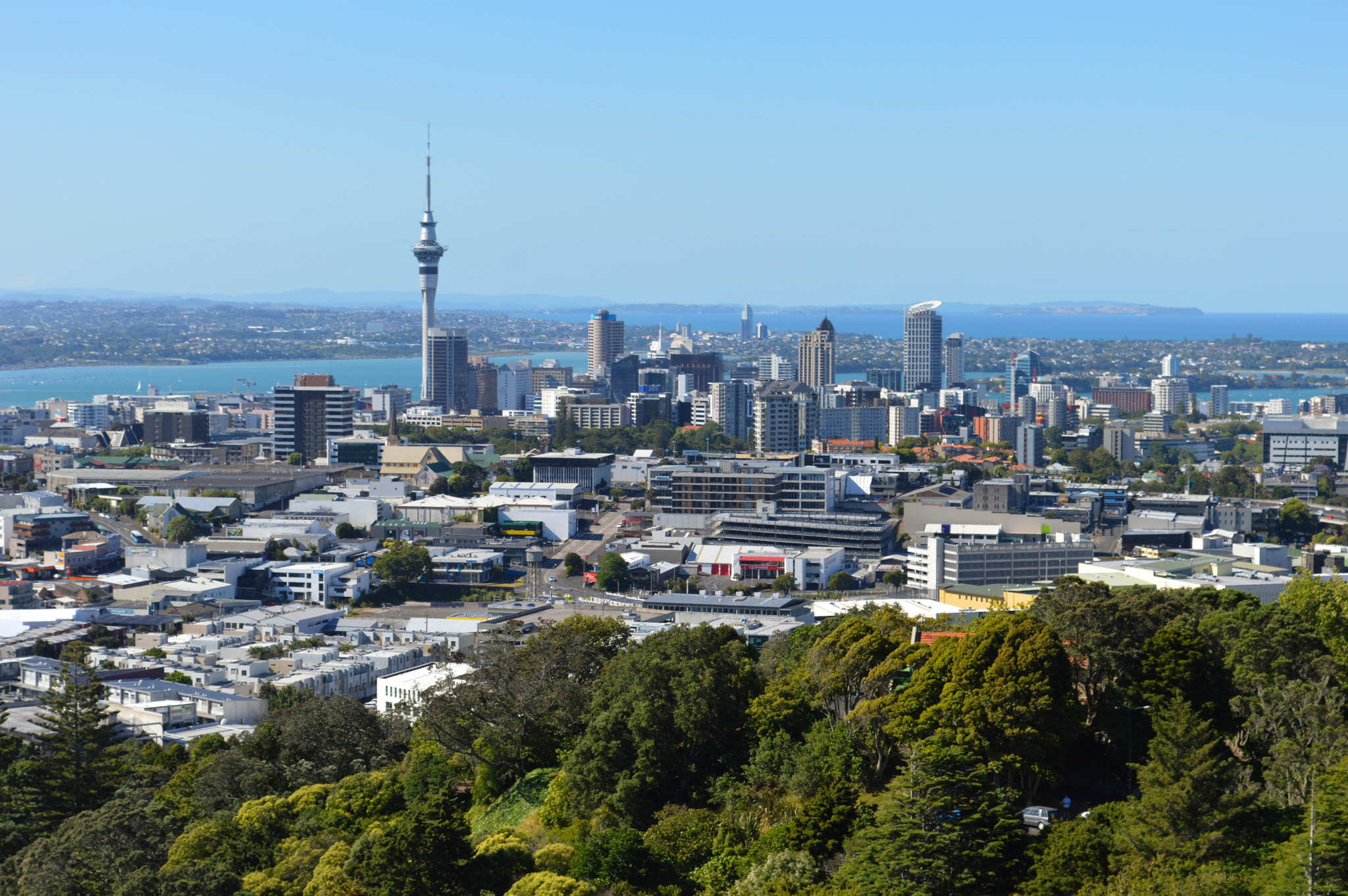 Auckland Central Business District, the most populous urban area in New Zealand.