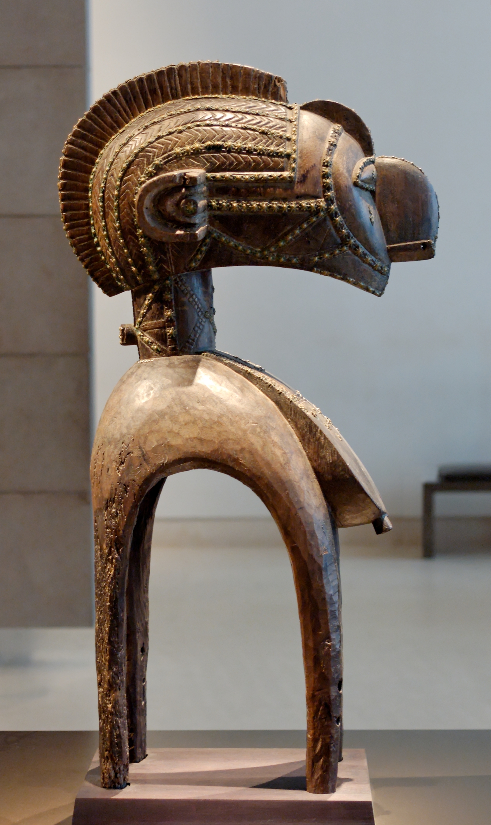 A Nimba shoulder mask, characteristic of the Baga people of coastal Guinea. Such cultural artifacts represent the rich heritage that existed prior to and during the colonial period.