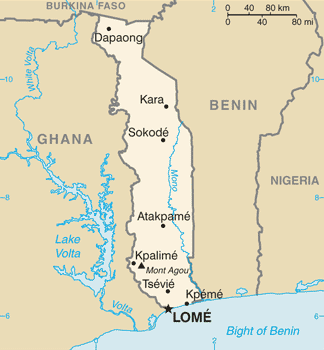 Bản đồ Togo
