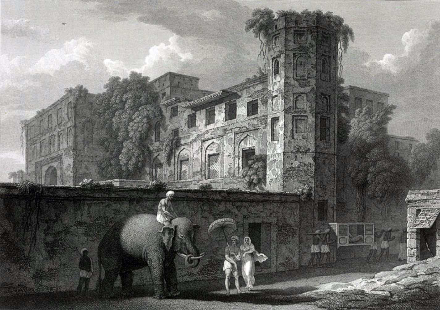 ダッカのモスクの一部(1814年、チャールズ・ドイリー画)