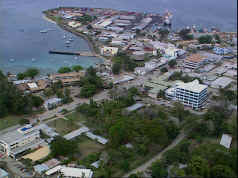 Honiara, the main hub for transport and infrastructure