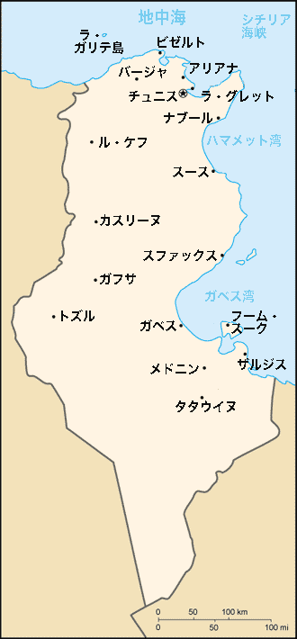튀니지의 지도