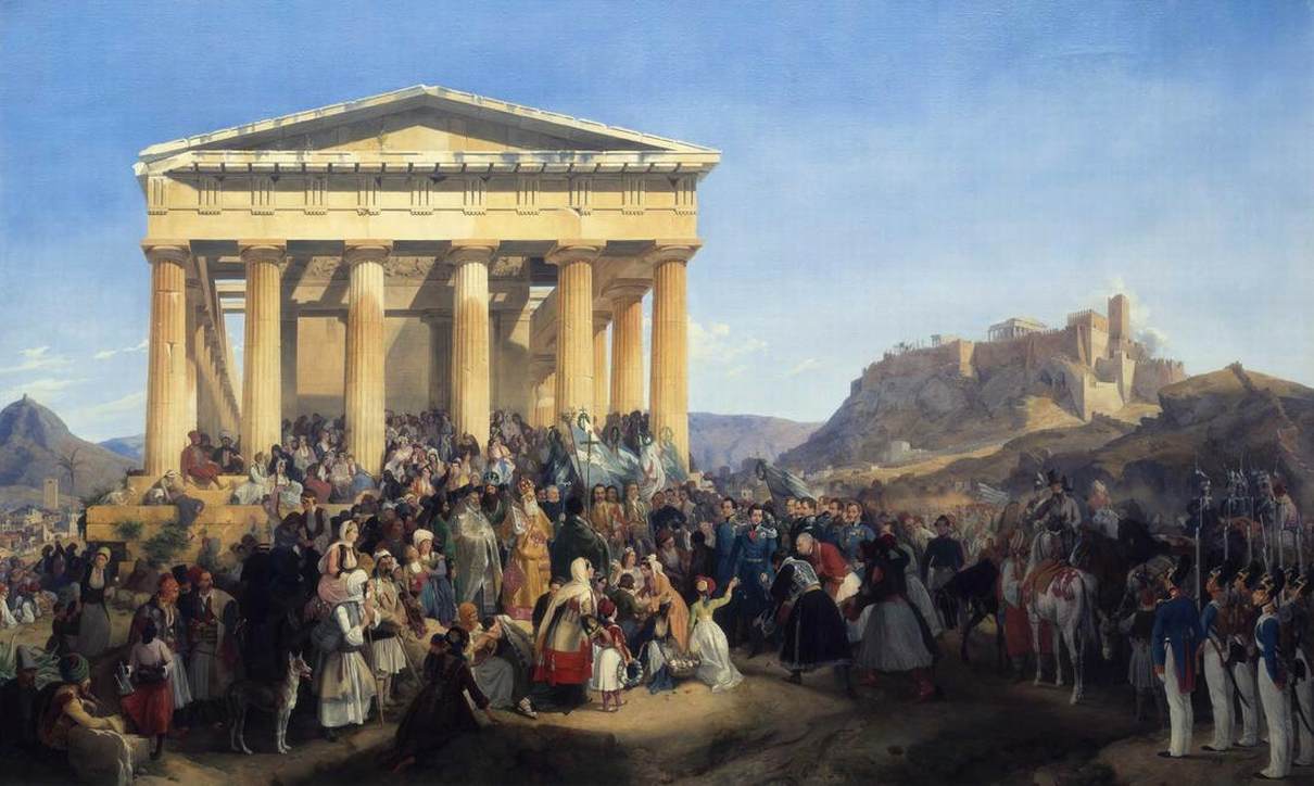 ペーター・フォン・ヘス作『ギリシャ王オソン1世のアテネ入城』(1839年)