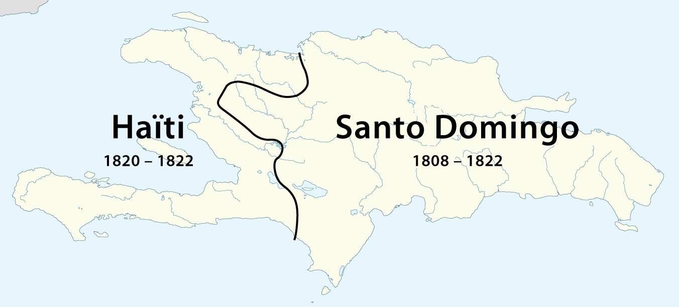 Đảo Hispaniola trong giai đoạn 1820-1822, trước khi Haiti thống nhất toàn đảo.