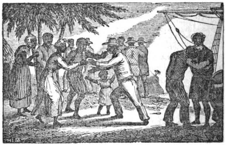 ภาพวาดปี ค.ศ. 1835 เกี่ยวกับชาวแอฟริกาที่ได้รับการปลดปล่อยเดินทางถึงเซียร์ราลีโอน