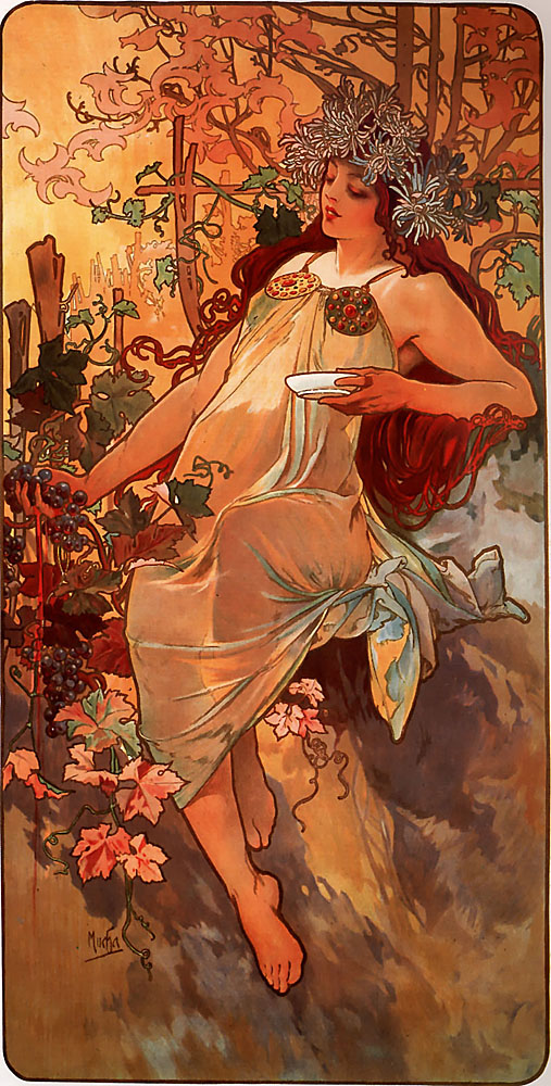 Musim Gugur (1896) oleh Alphonse Mucha.