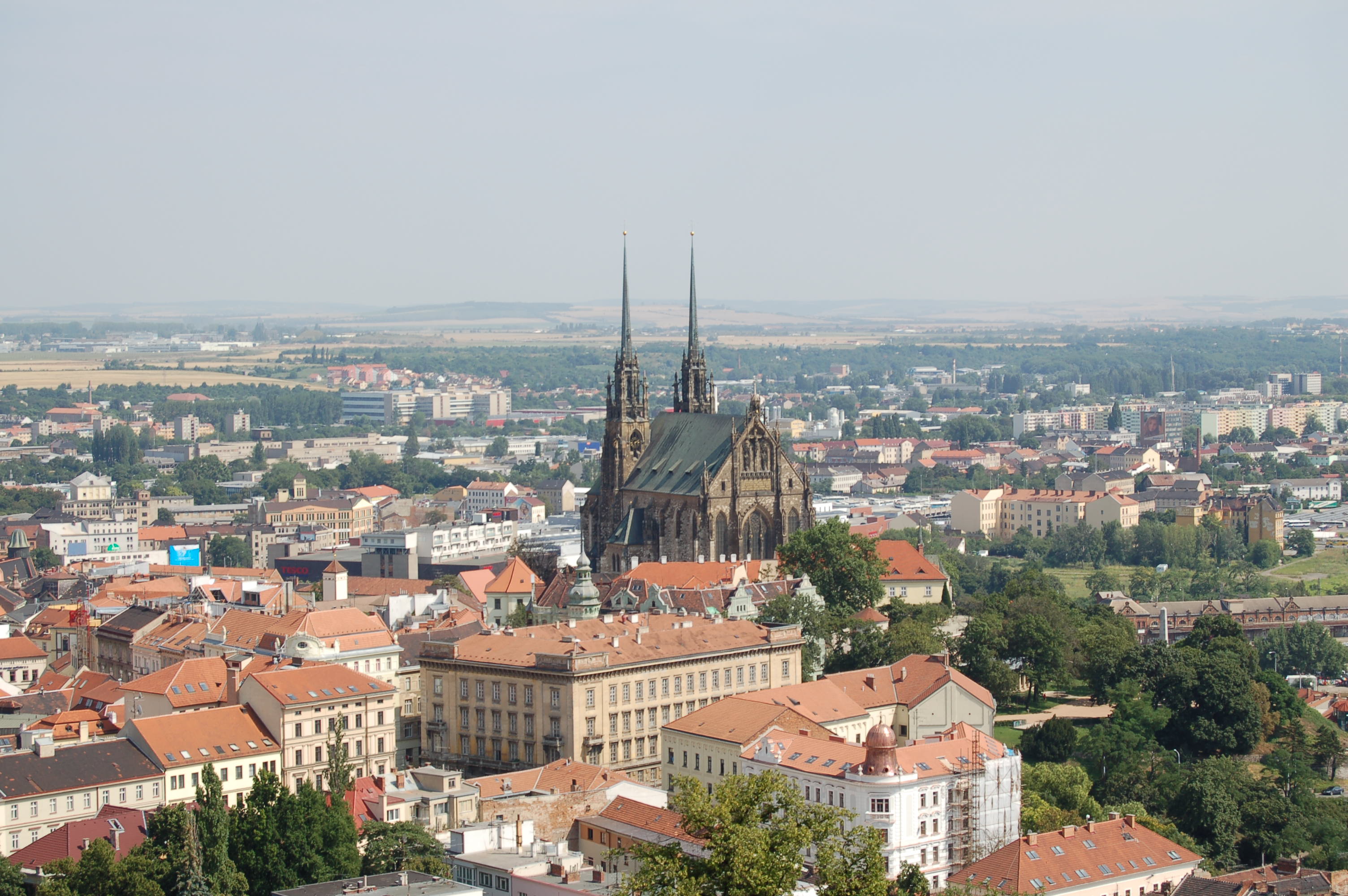 Pemandangan kota Brno dari Kastil Špilberk.