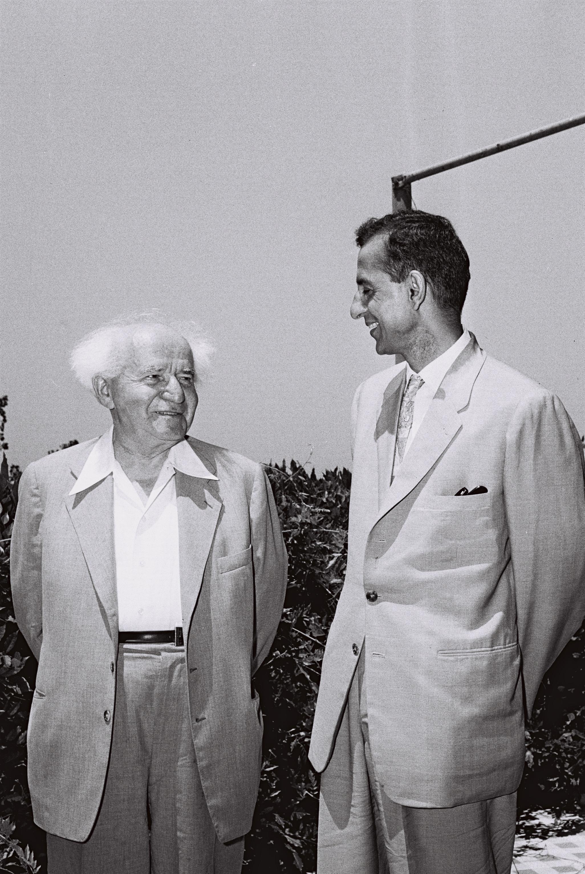 Israeli Prime Minister David Ben Gurion and Nepali Prime Minister B. P. Koirala.